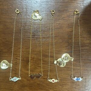 🆕 4 Gold filled chain ankle bracelets